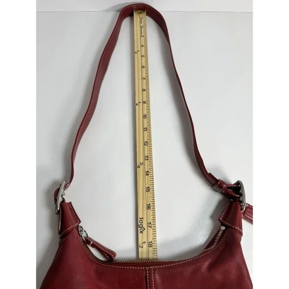 Coach Legacy Red Leather Hobo Shoulder Bag Purse 9566 - Picture 11 of 12